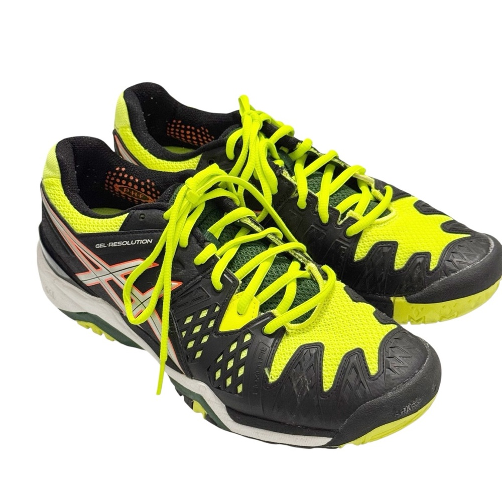 Asics Gel Resolution E500Y Cross Training Shoes Black Yellow 7.5 - Picture 12 of 12
